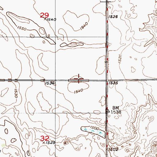 Topographic Map of Crow Hill District, ND