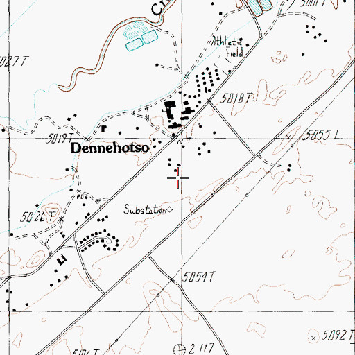 Topographic Map of Dennehotso Chapter, AZ