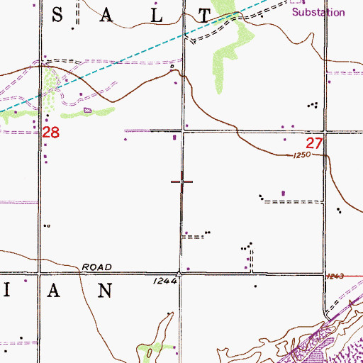 Topographic Map of District B, AZ