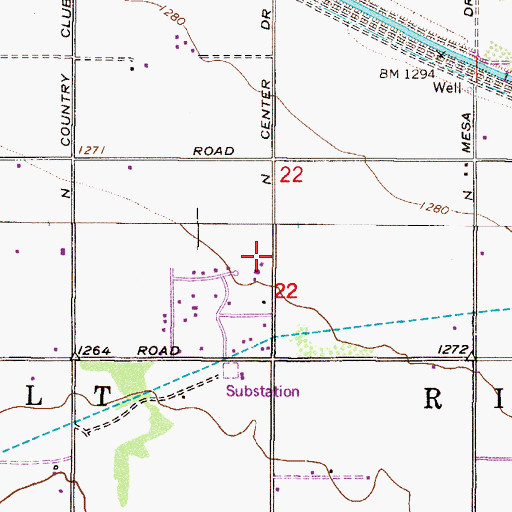 Topographic Map of District E, AZ