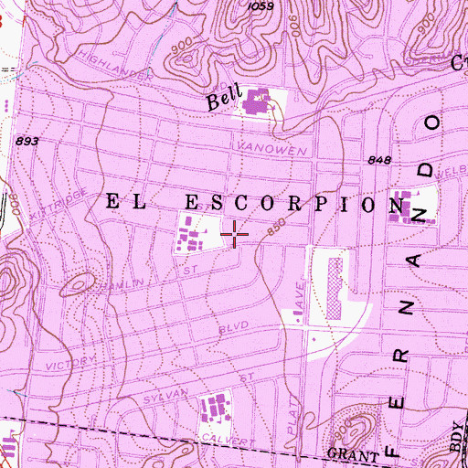 Topographic Map of El Escorpio, CA