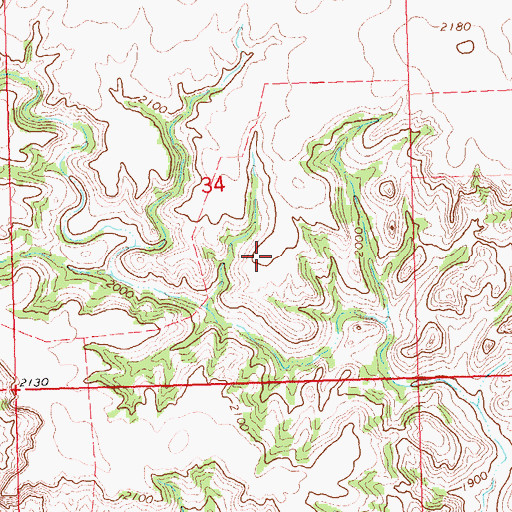 Topographic Map of Four Bears Segment, ND