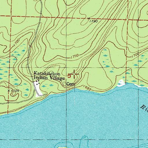Topographic Map of Indian Village, MI
