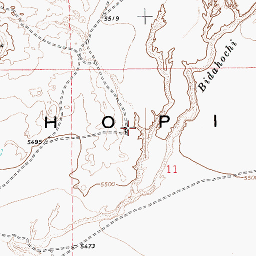 Topographic Map of Indian Wells Chapter, AZ