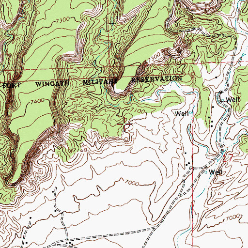Topographic Map of Iyanbito Chapter, NM
