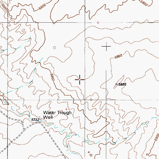 Topographic Map of Kaibeto Chapter, AZ