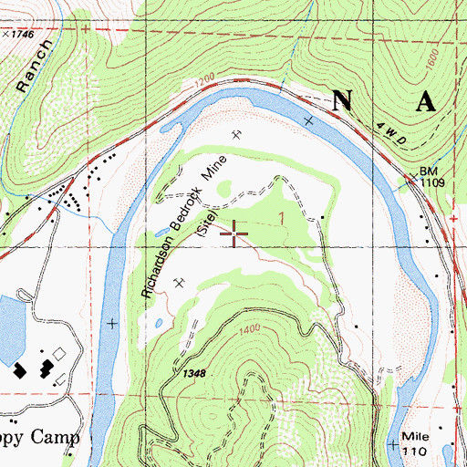 Topographic Map of Karuk Reservation, CA