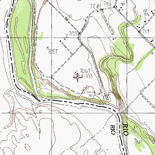 Topographic Map of Kickapoo Reservation, TX