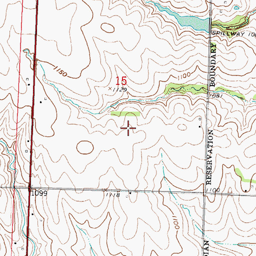 Topographic Map of Kickapoo Reservation/Sac and Fox Nation Trust Land Joint-Use Area, KS