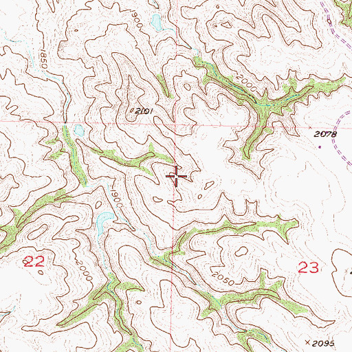 Topographic Map of Little Eagle District, SD