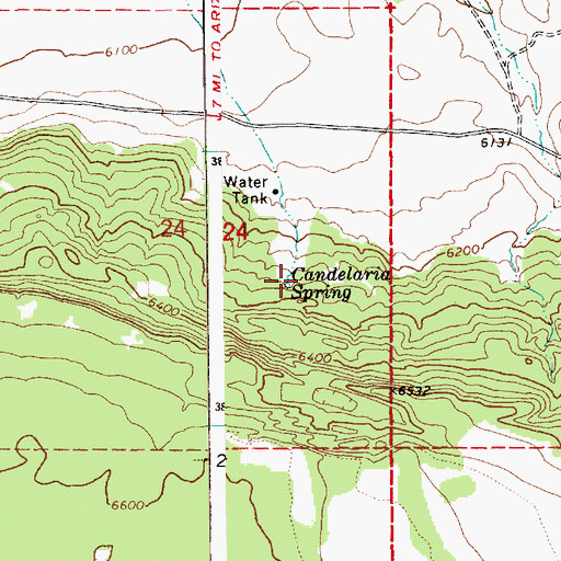 Topographic Map of Candelaria Spring, AZ