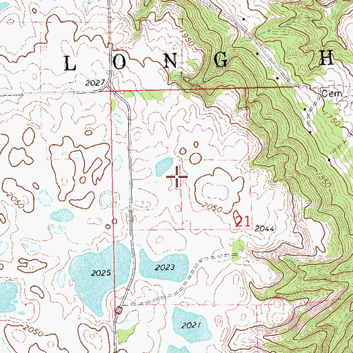 Topographic Map of Long Hollow District, SD