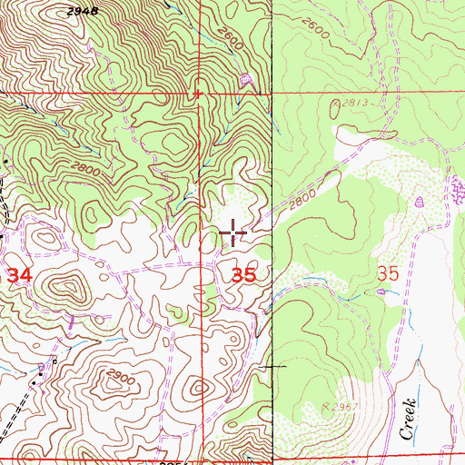 Topographic Map of Mesa Grande Reservation, CA