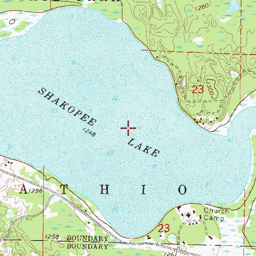 Topographic Map of Mille Lacs Reservation, MN