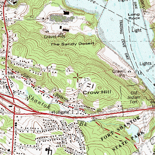 Topographic Map of Mohegan Reservation, CT