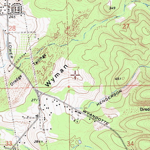 Topographic Map of Mooretown Rancheria, CA