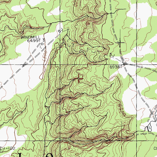 Topographic Map of Nazlini Chapter, AZ