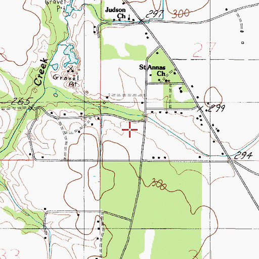 Topographic Map of Poarch Creek Reservation, AL