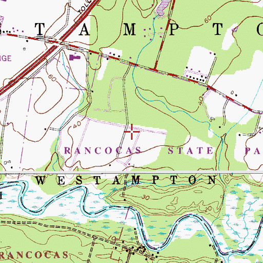 Topographic Map of Rankokus Reservation, NJ