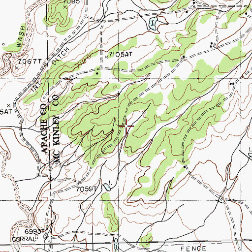 Topographic Map of Red Lake Chapter, NM