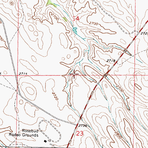 Topographic Map of Rosebud Segment, SD