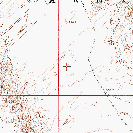 Topographic Map of RU255, AZ