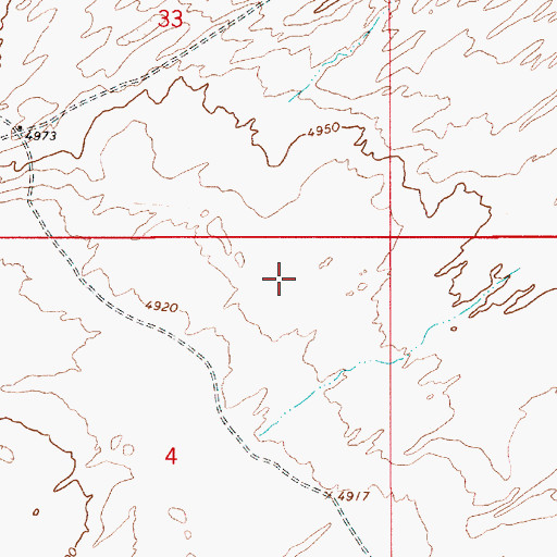 Topographic Map of RU554, AZ
