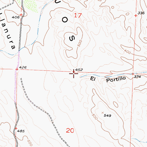 Topographic Map of El Portillo, CA