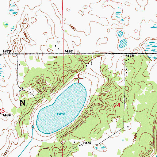 Topographic Map of Saint Michael District, ND