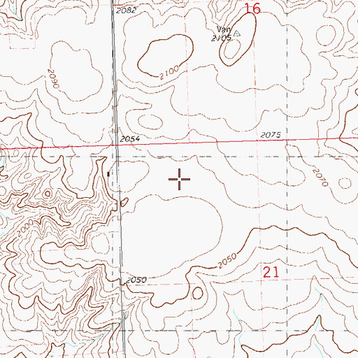 Topographic Map of Shell Creek Segment, ND