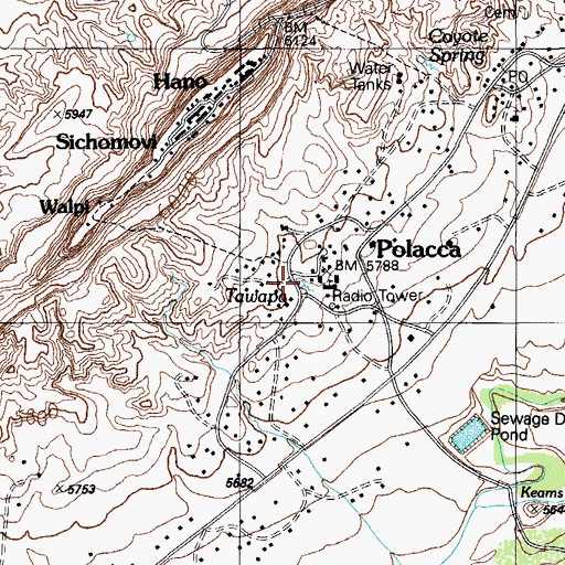 Topographic Map of Tawapa Spring, AZ