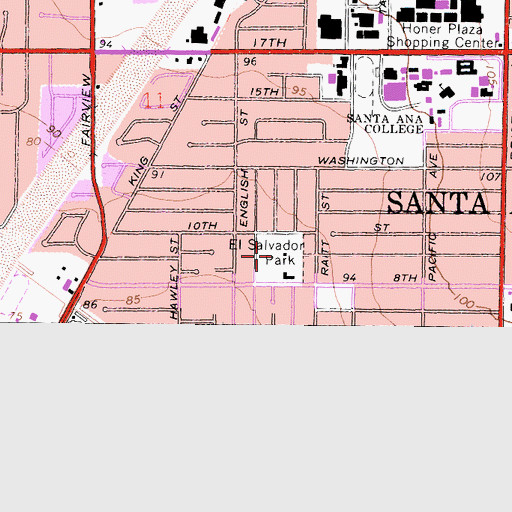 Topographic Map of El Salvador Park, CA