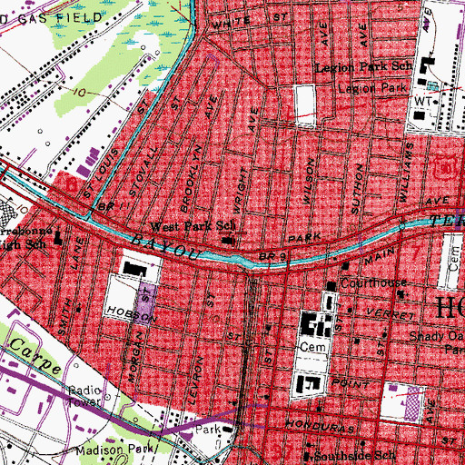 Topographic Map of United Houma Nation State Designated Tribal Statistical Area, LA