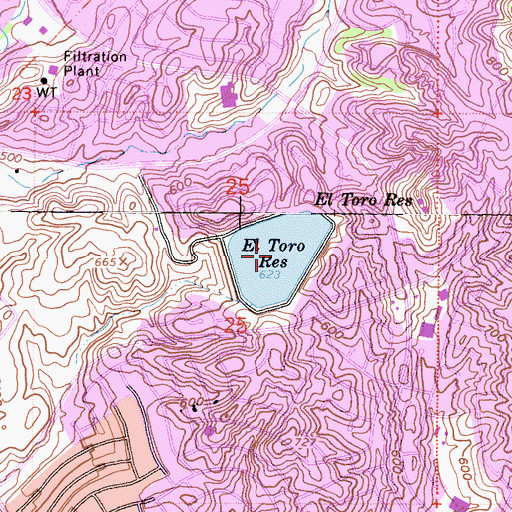Topographic Map of El Toro Reservoir, CA