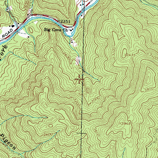 Topographic Map of Big Cove Community, NC