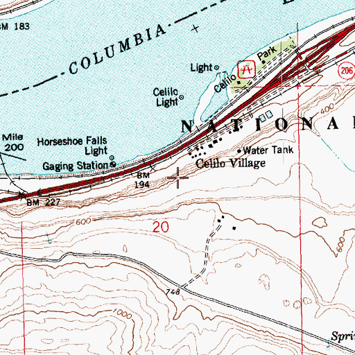 Topographic Map of Celilo Village, OR