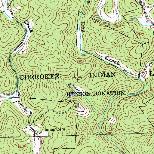 Topographic Map of Cherokee County Community, NC