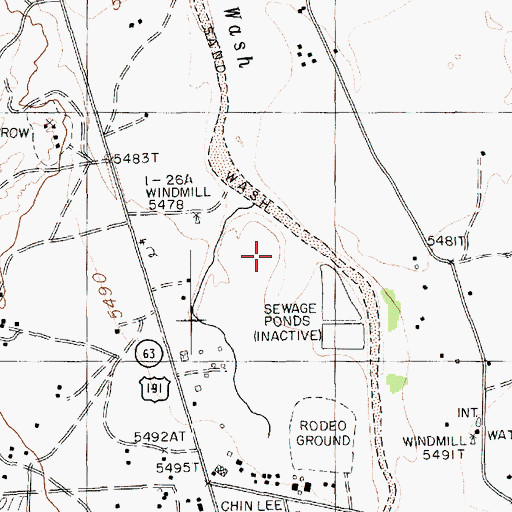 Topographic Map of Chinle Chapter, AZ