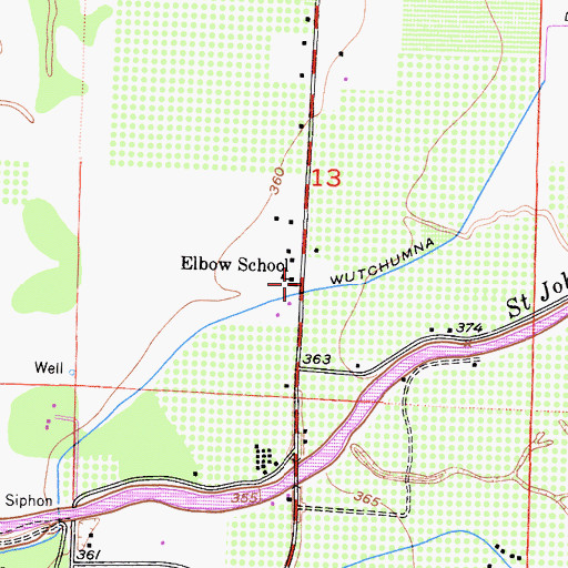 Topographic Map of Elbow Elementary School, CA