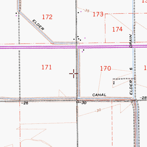 Topographic Map of Elder Canal, CA