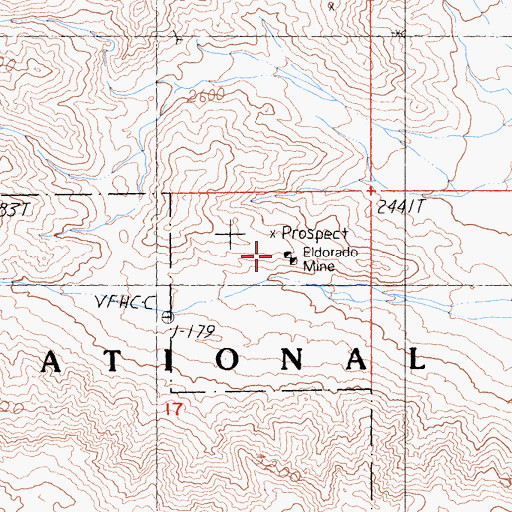 Topographic Map of Eldorado Mine, CA