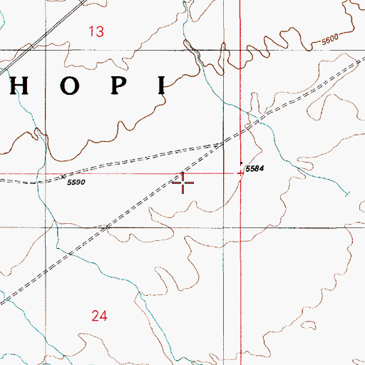 Topographic Map of South Oraibi District, AZ