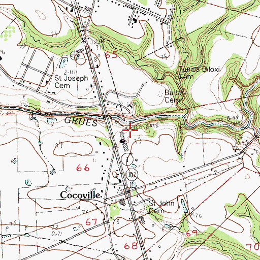 Topographic Map of Tunica-Biloxi Reservation, LA