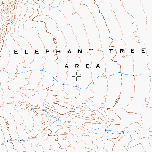 Topographic Map of Elephant Tree Area, CA