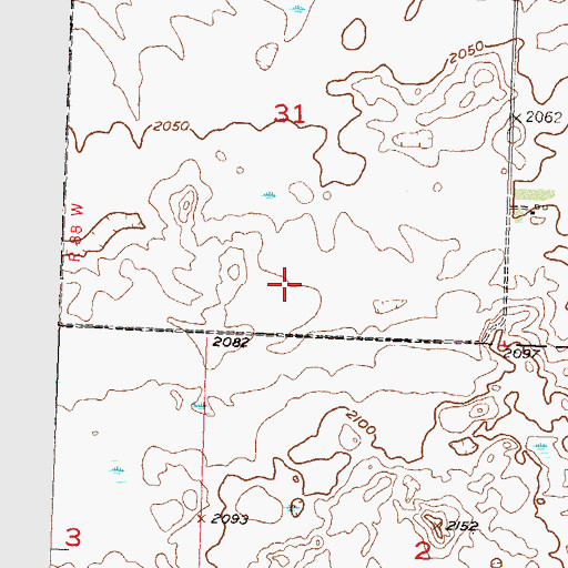 Topographic Map of White Shield Segment, ND