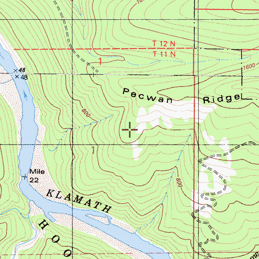 Topographic Map of Yurok Reservation, CA