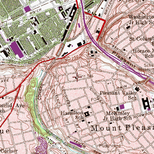 Topographic Map of Schenectady Fire Department Station 3, NY