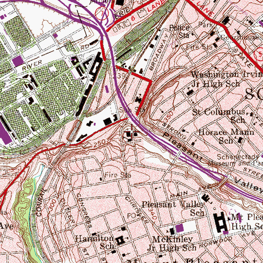 Topographic Map of Saint Adalbertus Roman Catholic Church, NY