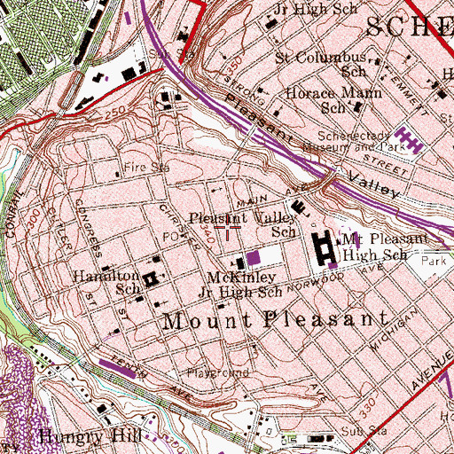 Topographic Map of Mount Pleasant Baptist Church, NY