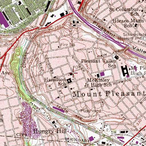 Topographic Map of Saint Thomas The Apostle Roman Catholic Church, NY